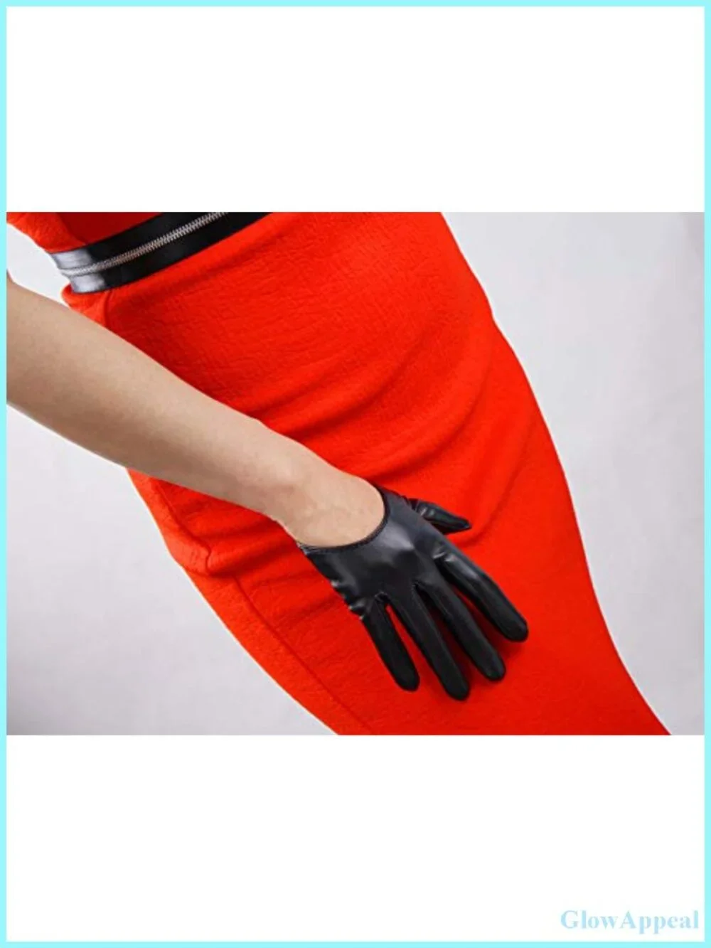Faux Leather Women's Half Palm Gloves - Extra Short Driving Costume Gloves